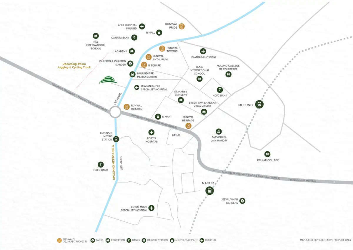 Runwal Sanctury Mulund Location Map